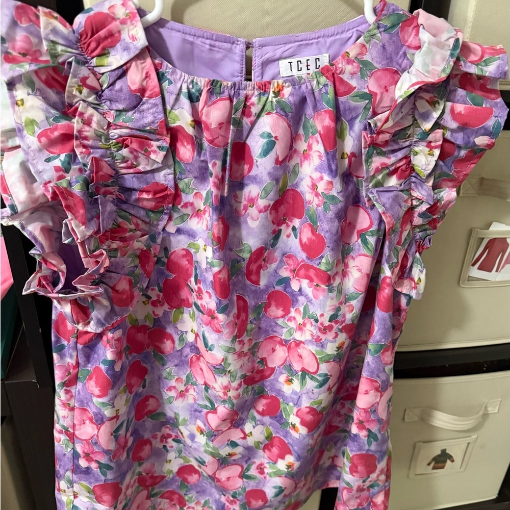 Floral Ruffle Sleeve Top